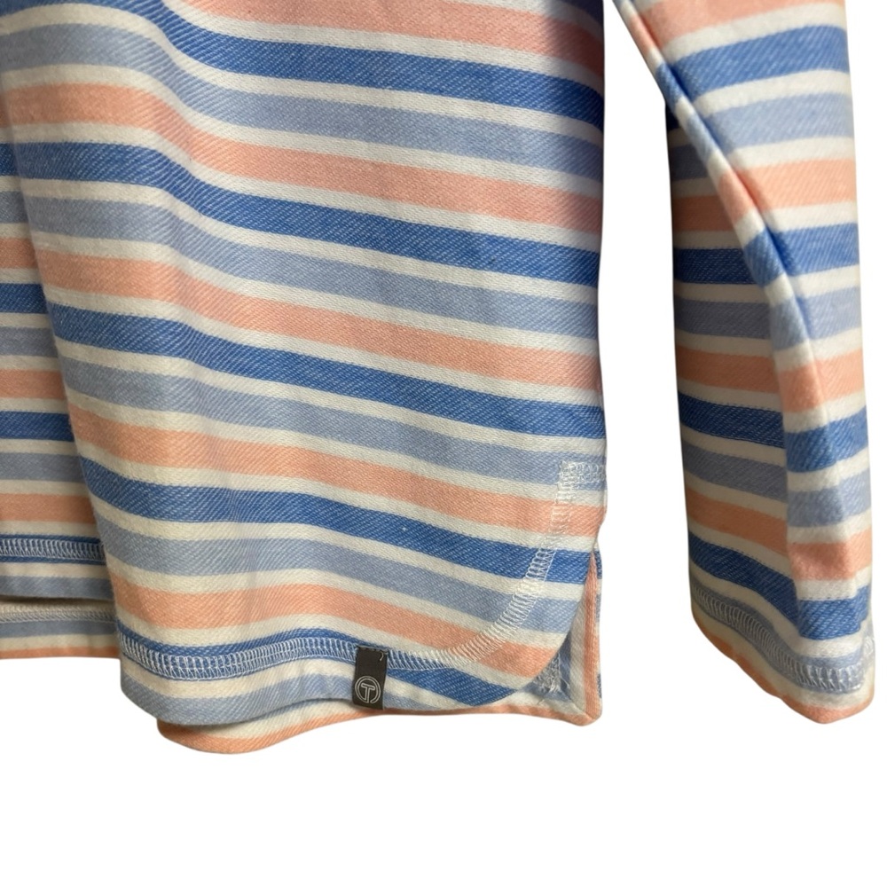 T by Talbots multicolor stripe 1/2 zip up weekend pullover sweater top size LP - Picture 7 of 12